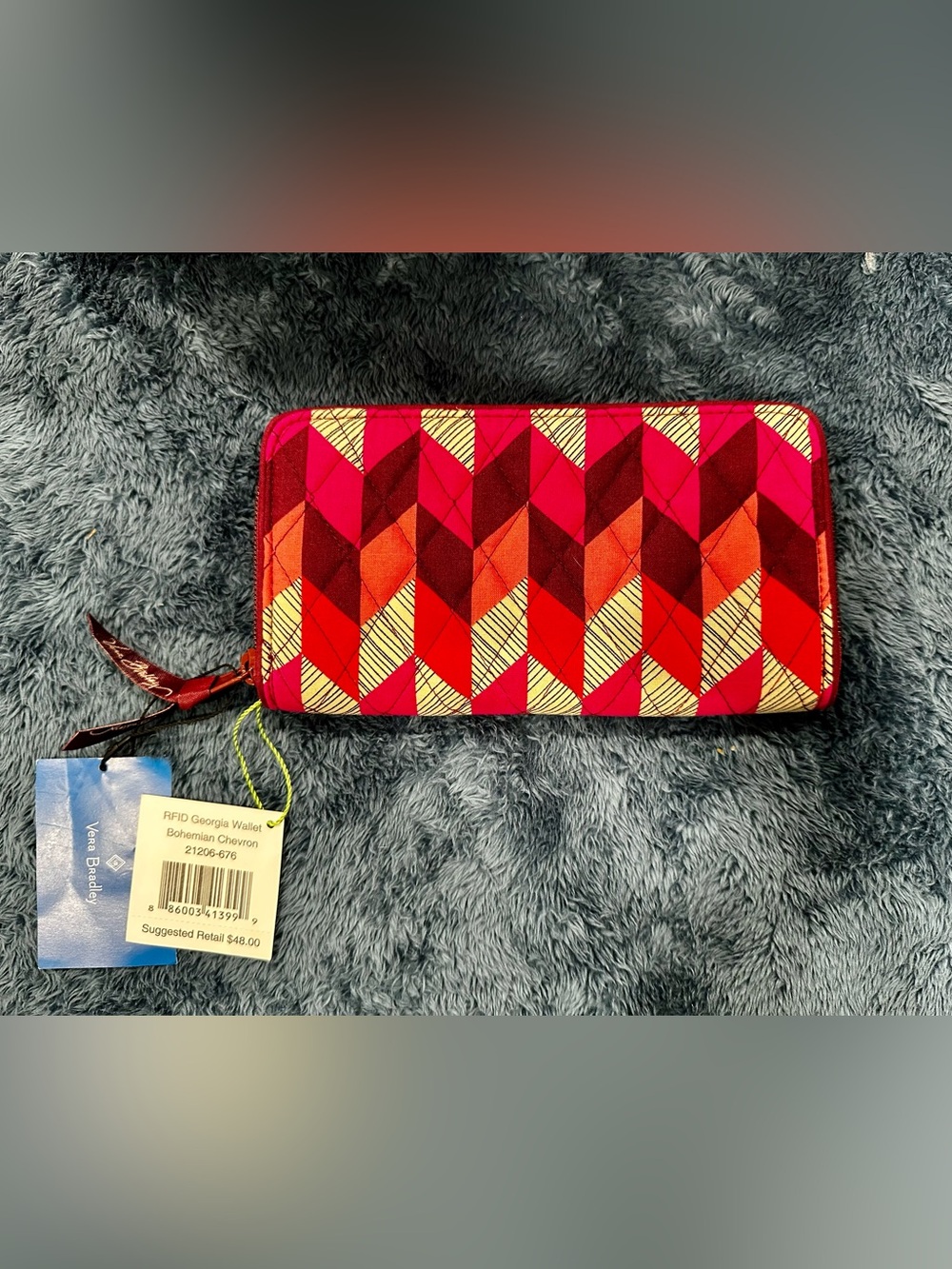 Vera Bradley Georgia RFID Zip-Around Wallet  Bohemian Chevron new with tags